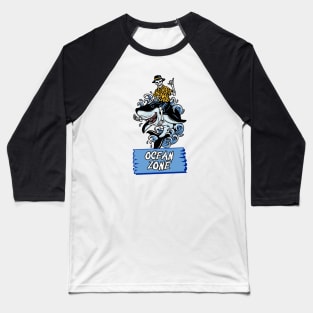 Skeleton shark rider Baseball T-Shirt